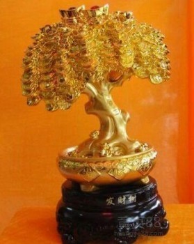 金色招財，聚寶生輝——西安高檔金色招財樹桌擺批發指南